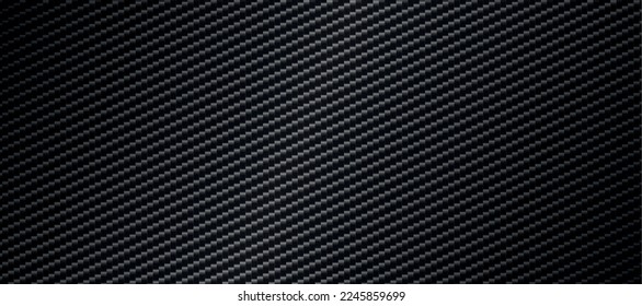 Panoramic dark carbon fiber texture with highlights - Vector illustration