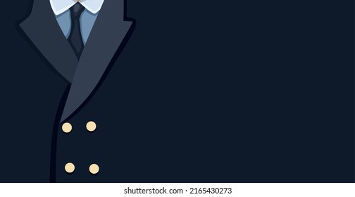Diseño panorámico web de fondo traje formal con corbata, espacio para texto publicitario - Ilustración vectorial