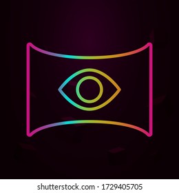 Panorámico, icono de ojo nolan Línea delgada simple, contorno vector de iconos de realidad aumentada para ui y ux, sitio web o aplicación móvil