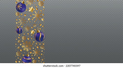 Panoramic Festive New Year Christmas Web Template for Postcard, Advertising No Background - Vector illustration