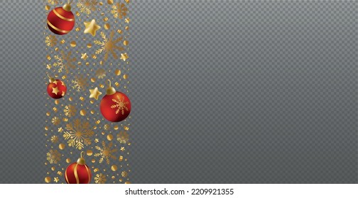 Panoramic Festive New Year Christmas Web Template for Postcard, Advertising No Background - Vector illustration