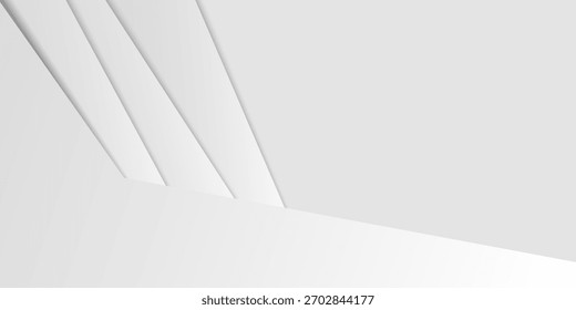 Panoramic geometric shapes on abstract white background

