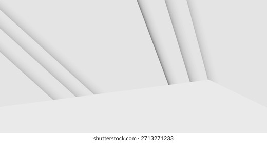 Formas geométricas panorâmicas sobre fundo branco abstrato