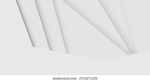 Formas geométricas panorâmicas sobre fundo branco abstrato
