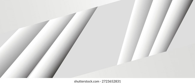 Formas geométricas panorâmicas sobre fundo branco abstrato