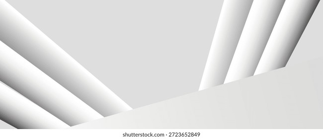 Formas geométricas panorâmicas sobre fundo branco abstrato