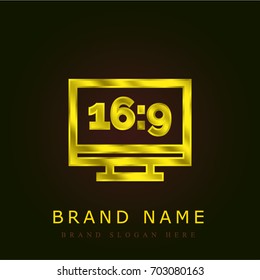 Panoramic golden metallic logo