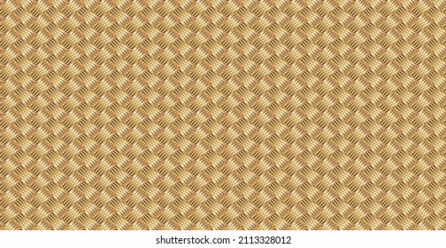 Panoramic golden wicker background, repeating elements - Vector illustration