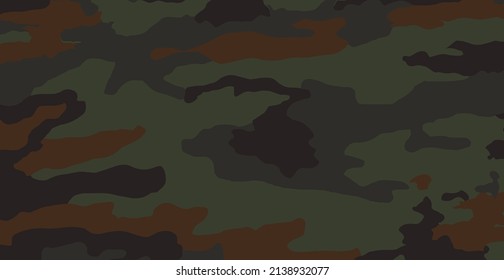 Panoramic green army flora background texture - Vector illustration