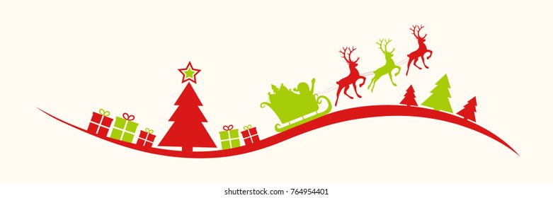 Panoramic header with Christmas decoration. Vector.