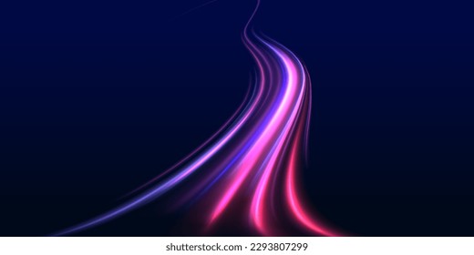 Panoramic high speed technology concept, light abstract background. Electric car and city concept Hitech communication concept innovation background, vector design 