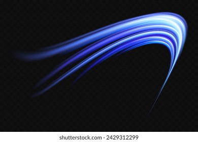 Panoramic high speed technology concept, light abstract background