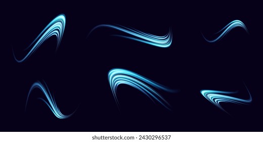 Panoramic high speed technology concept, light abstract background