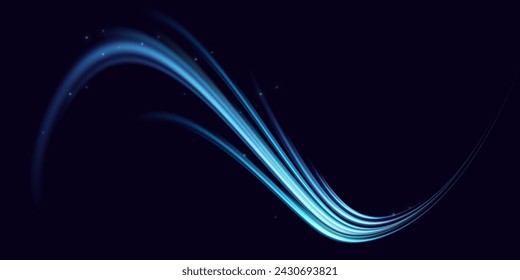 Panoramic high speed technology concept, light abstract background