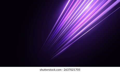 Panoramic high speed technology concept, light abstract background. Modern abstract high-speed movement. Dynamic motion light trails with motion blur effect on dark background.
