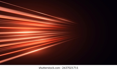 Panoramic high speed technology concept, light abstract background. Modern abstract high-speed movement. Dynamic motion light trails with motion blur effect on dark background.
