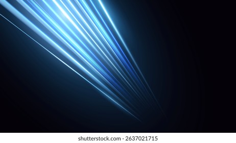 Panoramic high speed technology concept, light abstract background. Modern abstract high-speed movement. Dynamic motion light trails with motion blur effect on dark background.
