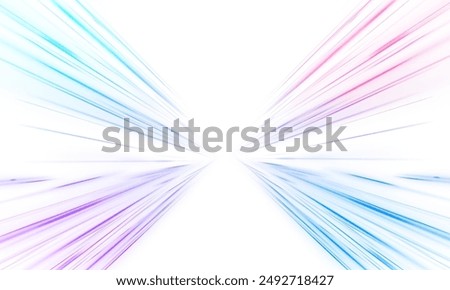 Panoramic high speed technology concept, light abstract background. Racing cars dynamic flash effects city road with long exposure night ligh. The light lines of the road png