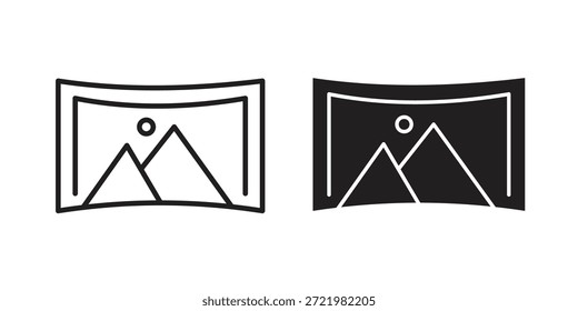 Icono panorámico icono plano simple. Versión Liner - Vector de stock.