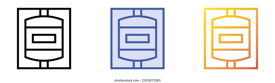 panoramic icon. Linear, Blue Fill and Gradient Style Design Isolated On White Background