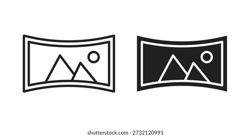 Icono panorámico. Ilustración vectorial, plano y carrera