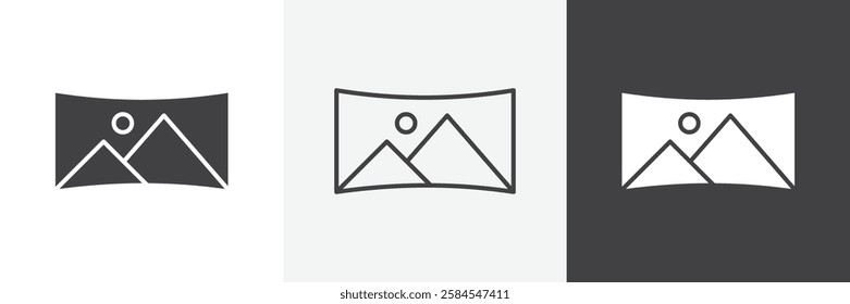 Panoramic icons graphics pack vectors.