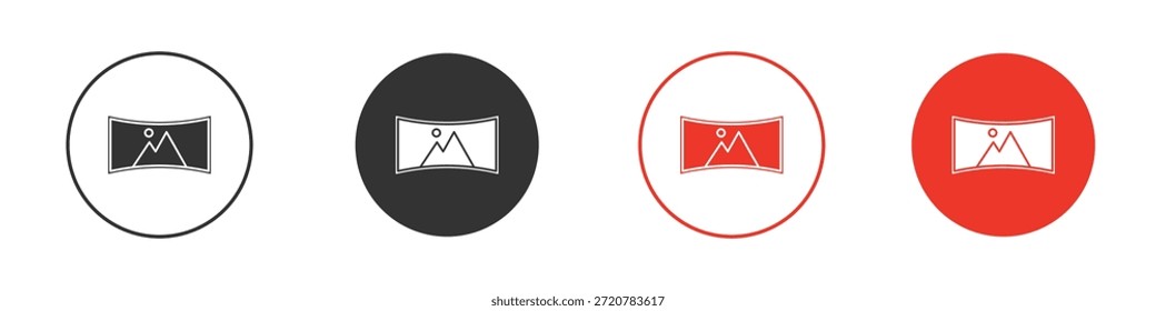Iconos panorámicos Ilustración vectorial de silueta plana simple