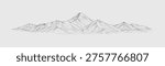 Panoramic illustration of Mount Everest within an extended Himalayan range, featuring multiple peaks and natural ridge variation. Ideal for banners, wide layouts, and travel design compositions.