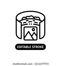 panoramic image icon editable stroke