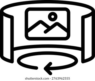 Panoramic Image View Line Icon