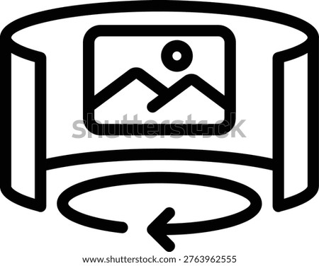 Panoramic Image View Line Icon