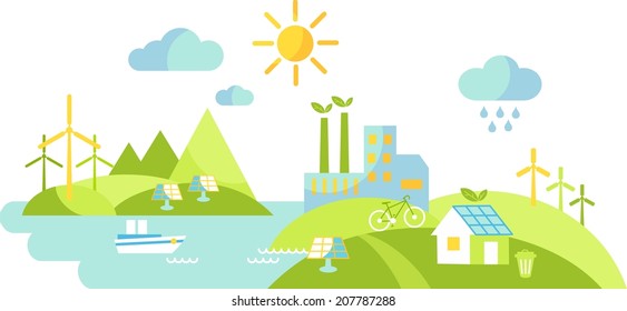 Paisaje panorámico con concepto de ecología