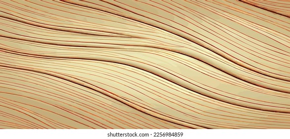 Textura panorámica de madera clara con nudos, fondo de tablero - Ilustración vectorial
