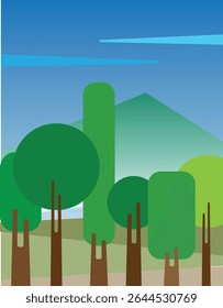 panoramic nature landscape with small hills and rocks