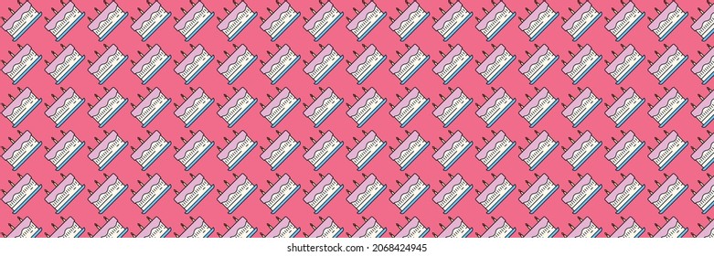 Panoramic pattern of cakes. Birthday celebration concept. Sweets.