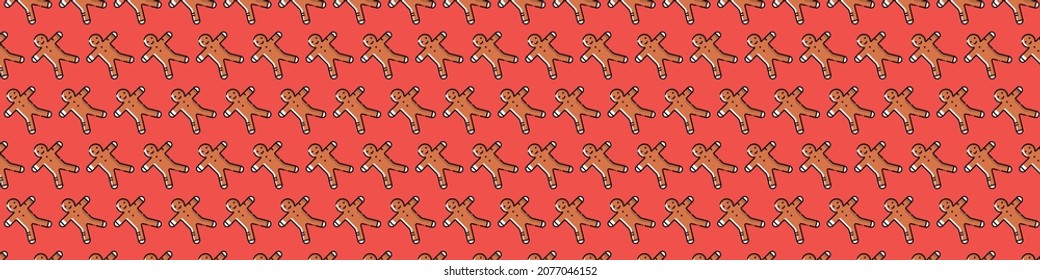 Panoramic pattern of Christmas wreaths. Can be used as a background.