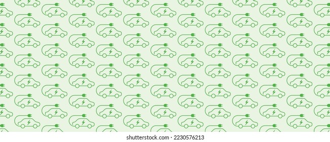 Panoramic pattern of electric cars. Can be used as a background.