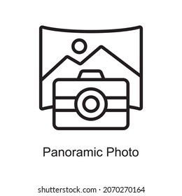 Panoramic Photo Trendy icon isolated on white and blank background for your design