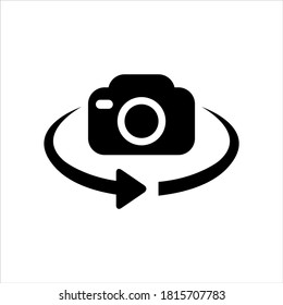 Panoramic photography vector icon on white background