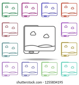 panoramic picture in phone icon. Elements of Virtual Reality in multi color style icons. Simple icon for websites, web design, mobile app, info graphics