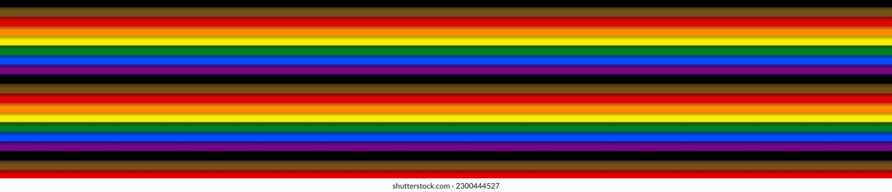 Panoramic Pride Flag Color Header.  Vector Illustration. EPS 10.
