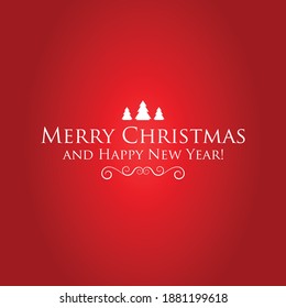 Panoramic red Christmas background with holiday elements - Vector illustration