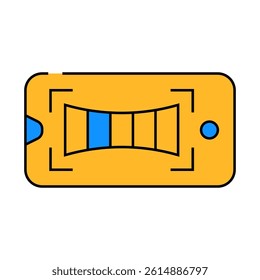 panoramic shooting phone camera line icon vector. panoramic shooting phone camera sign. isolated symbol illustration
