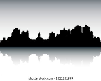 Panoramic Silhouette Skyline of Belo Horizonte Brazil