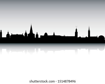 Panoramic Silhouette Skyline of Stockholm Sweden