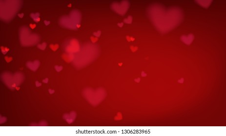 Panoramic Size Red Heart Bokeh Background Stock Vector (Royalty Free ...