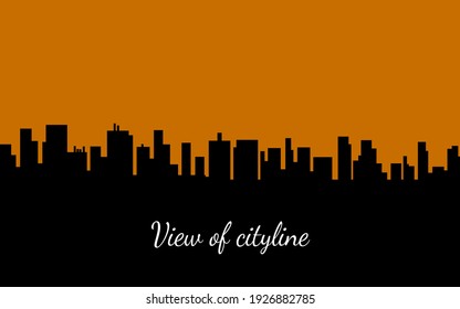 Panoramic skyline view with skyscrapers