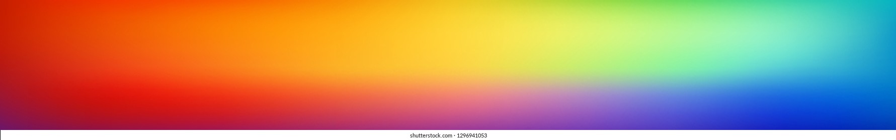 Panoramic smooth and blurry colorful gradient mesh background.  Horizontal view for a glass panels - skinali. Bright rainbow colors. Easy editable soft colored vector template. Premium quality.