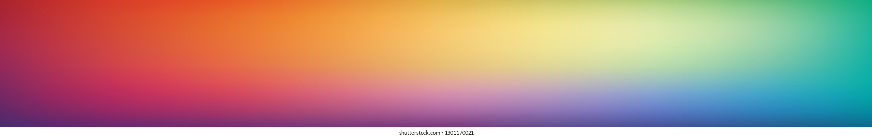 Panoramic smooth and blurry colorful gradient mesh background.  Horizontal view for a glass panels - skinali. Bright rainbow colors. Easy editable soft colored vector template. Premium quality.