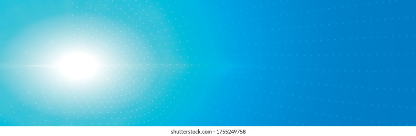 Fondo panorámico soleado en color azul suave - ilustración